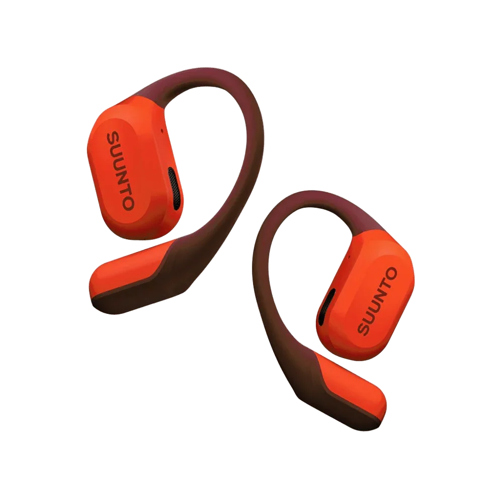 Audífonos abiertos Suunto Spark en color naranja, vista del par